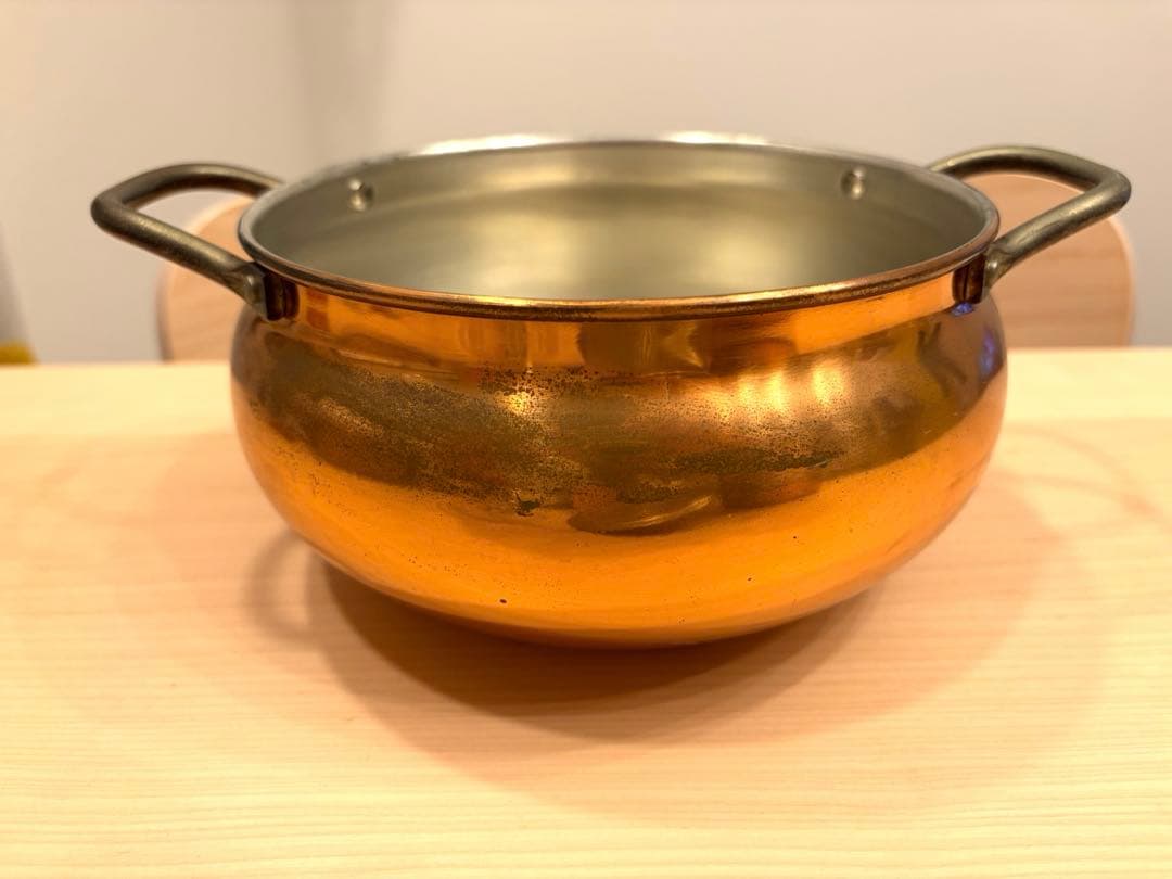 【銅鍋2点セット】純銅COPPER MATE ヴィンテージ 両手・片手鍋 家庭用