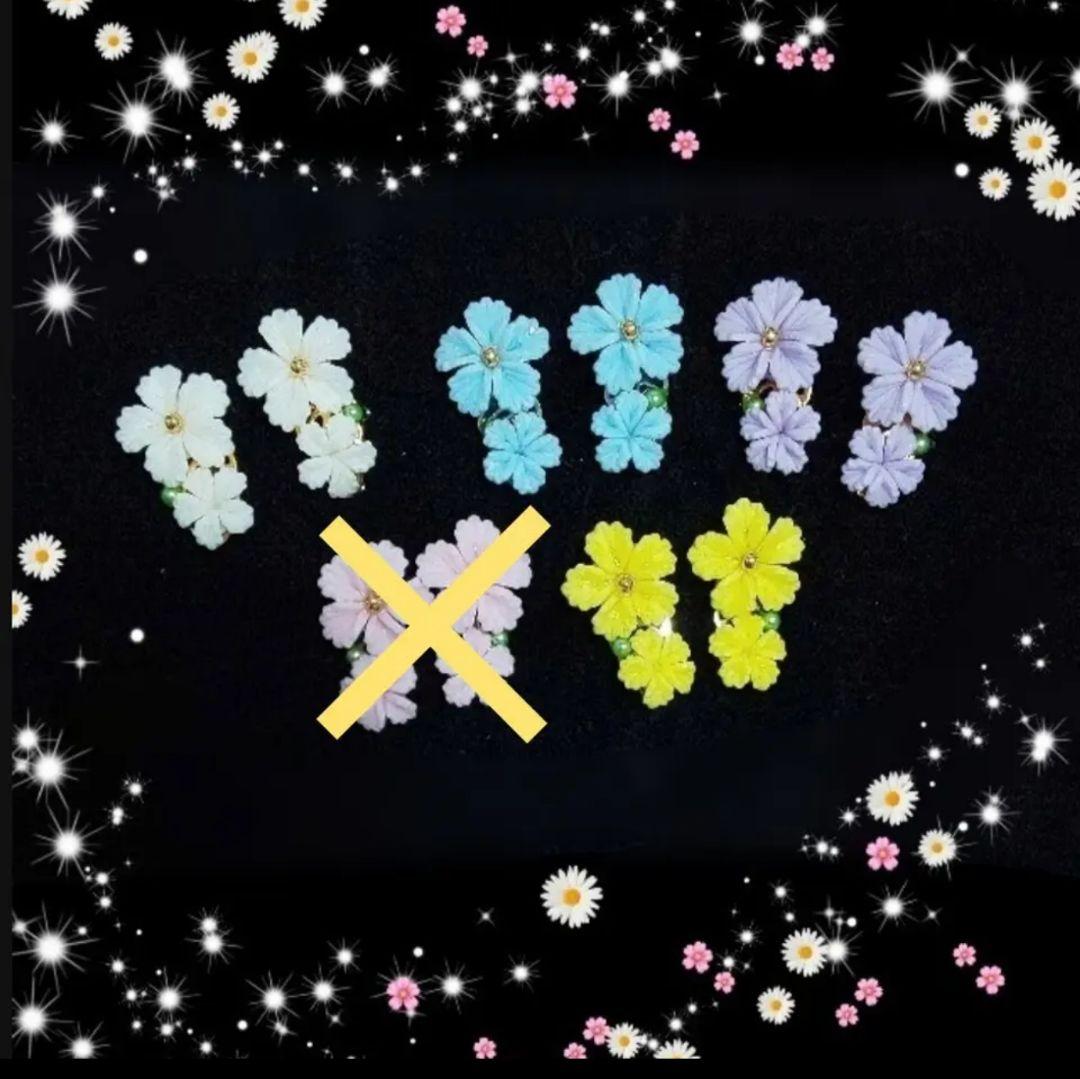 【625】小さなお花のピアス／樹脂粘土
