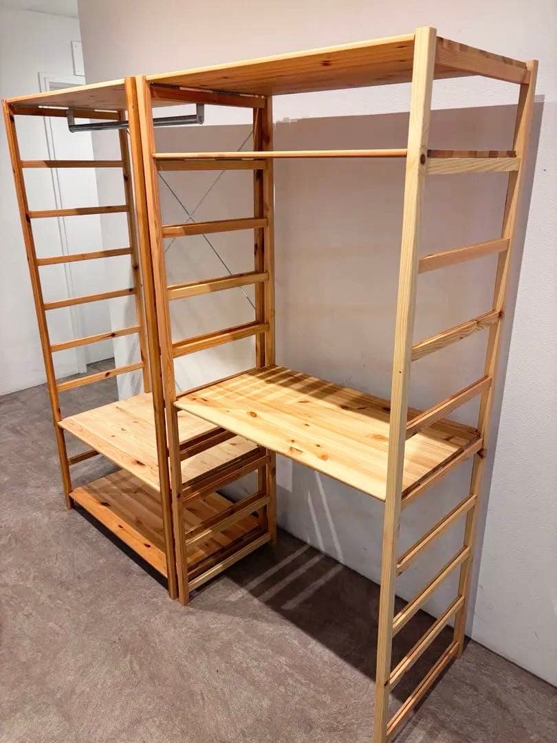 ⭐️美品⭐️２つセット⭐️無印⭐️パイン材ユニットシェルフ・ワードローブ