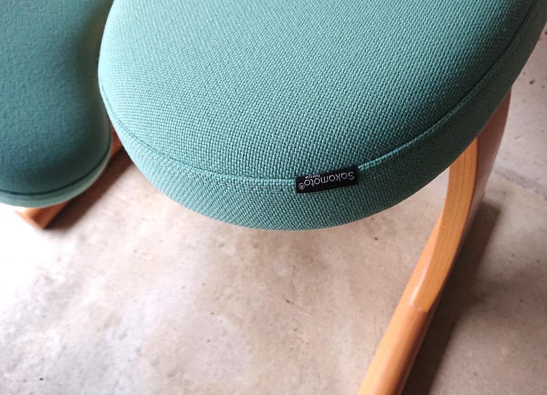 【良品】サカモトハウス バランスチェアイージー　ライトグリーン　カバー付き