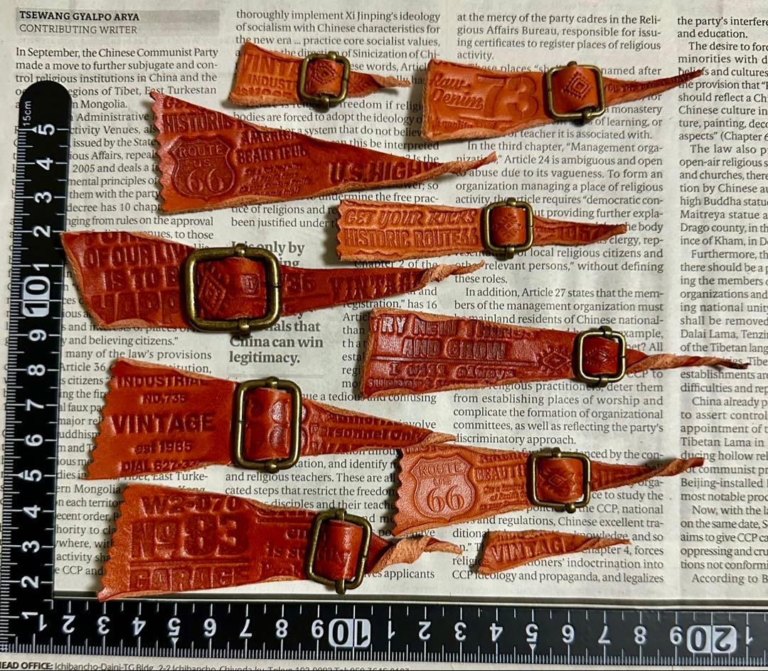 No.574 革タグ レザータグ 刻印タグ ハンドメイド