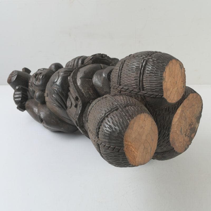 木彫　大黒天像　置物　縁起物　在銘　N　8646A