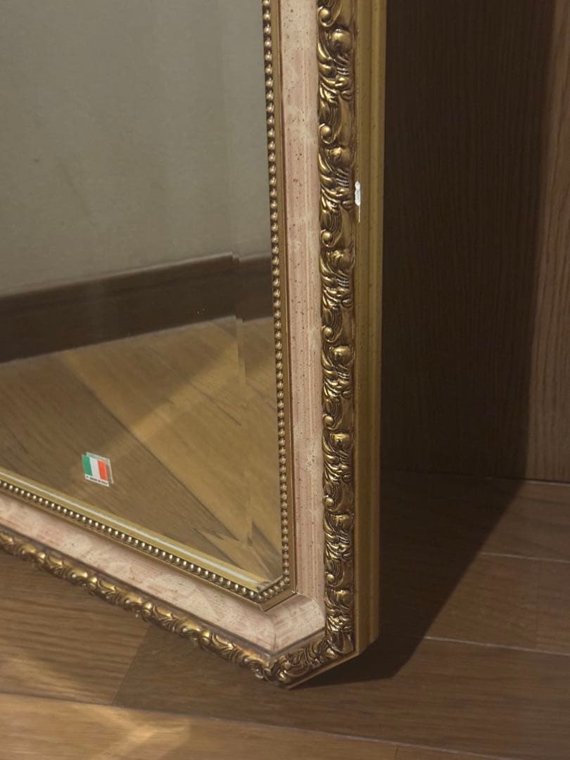 イタリア製　ウォールミラー　スタンドミラー　姿見　鏡　アンティーク