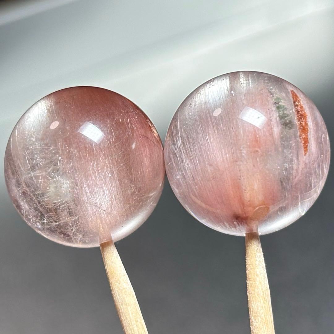 極上　キャッツアイ　ピンクサゲニティッククォーツ　K910