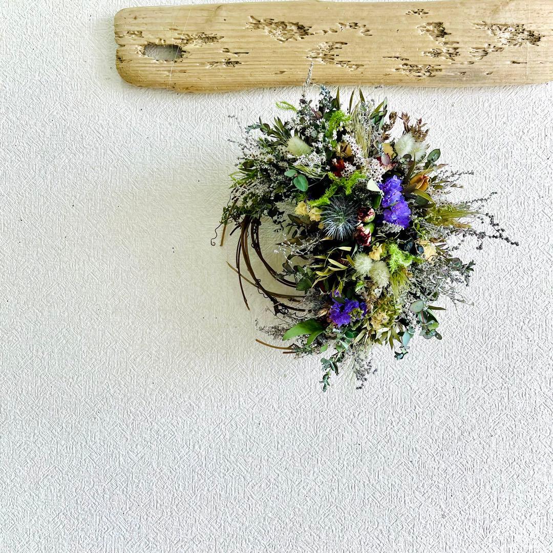 ドライフラワーリース　ドライフラワースワッグ　ミモザ　ラナンキュラス  ひな祭り