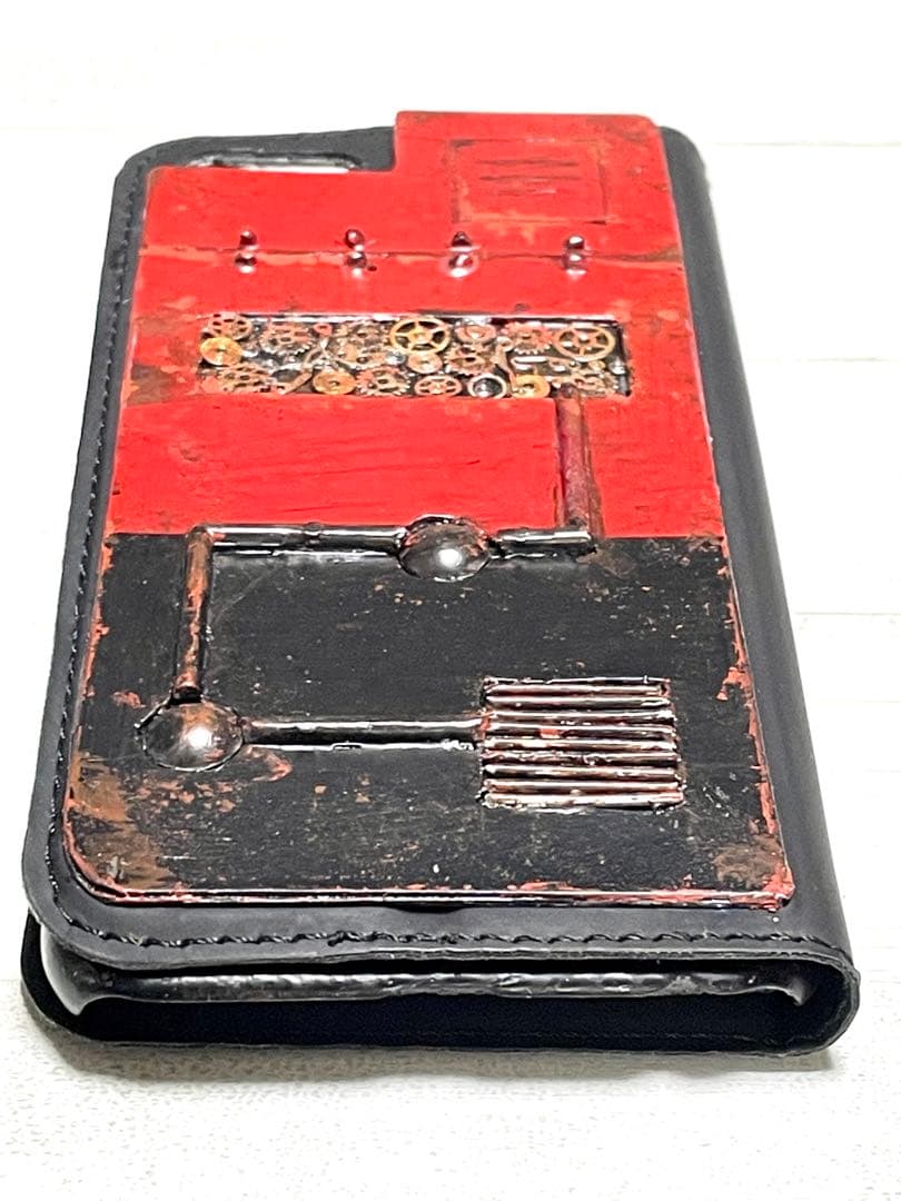 スチームパンクスペースギアRBさび塗装強化iPhone7.8. SE2手帳型