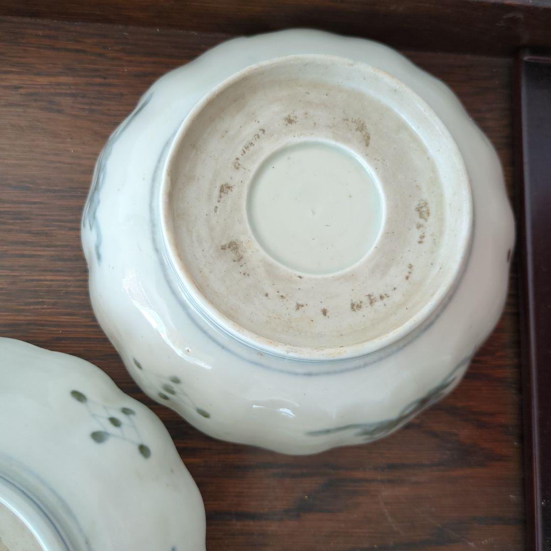 骨董　古伊万里　伊万里　色絵　金彩　器　なます皿　皿　花尽くし　5枚