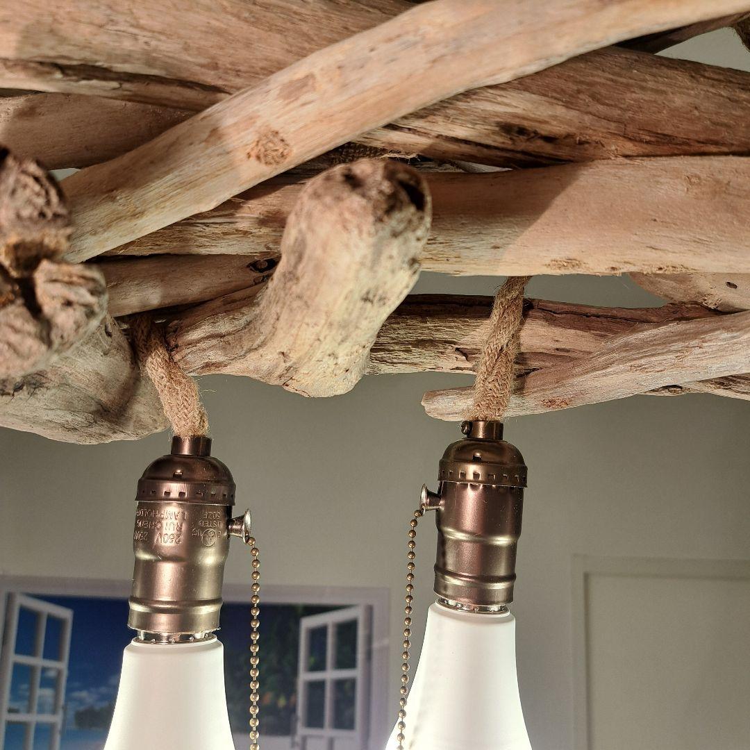 流木インテリア　6〜10帖　LED4灯ペンダントライト　食卓に　ヴィンテージ仕様