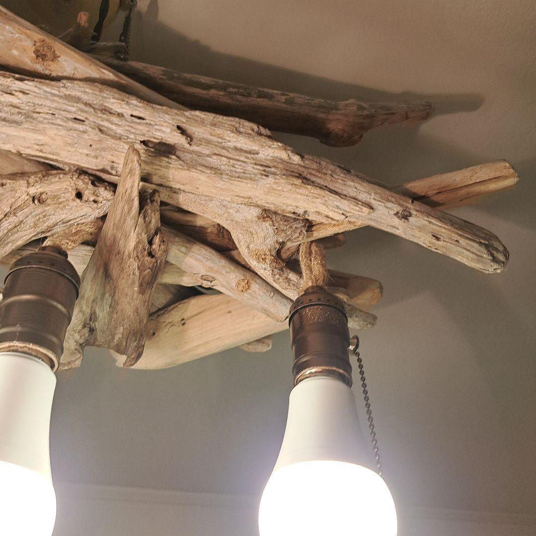 流木インテリア　6〜10帖　LED4灯ペンダントライト　食卓に　ヴィンテージ仕様