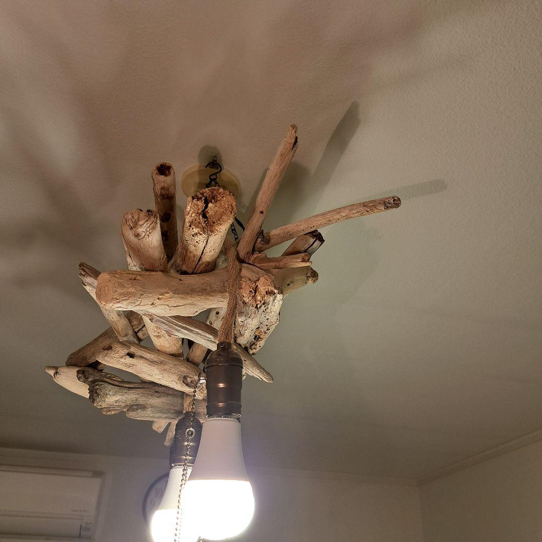 流木インテリア　6〜10帖　LED4灯ペンダントライト　食卓に　ヴィンテージ仕様