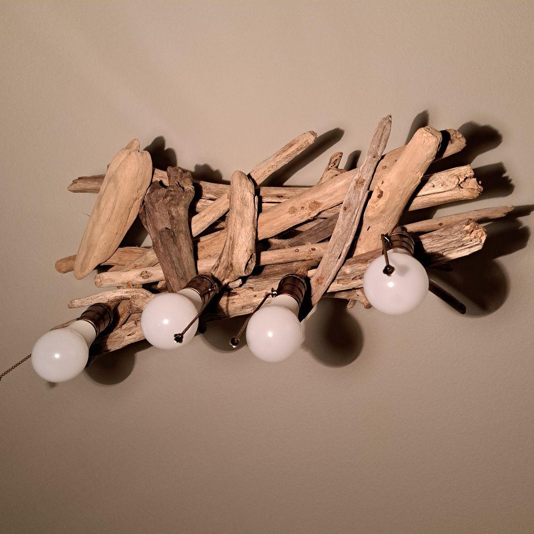 流木インテリア　6〜10帖　LED4灯ペンダントライト　食卓に　ヴィンテージ仕様