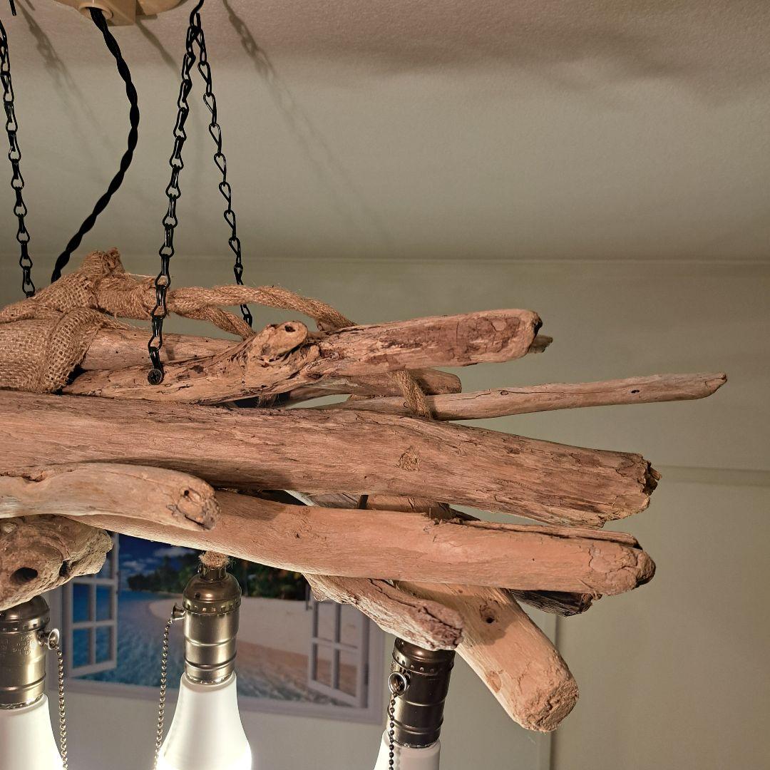 流木インテリア　6〜10帖　LED4灯ペンダントライト　食卓に　ヴィンテージ仕様