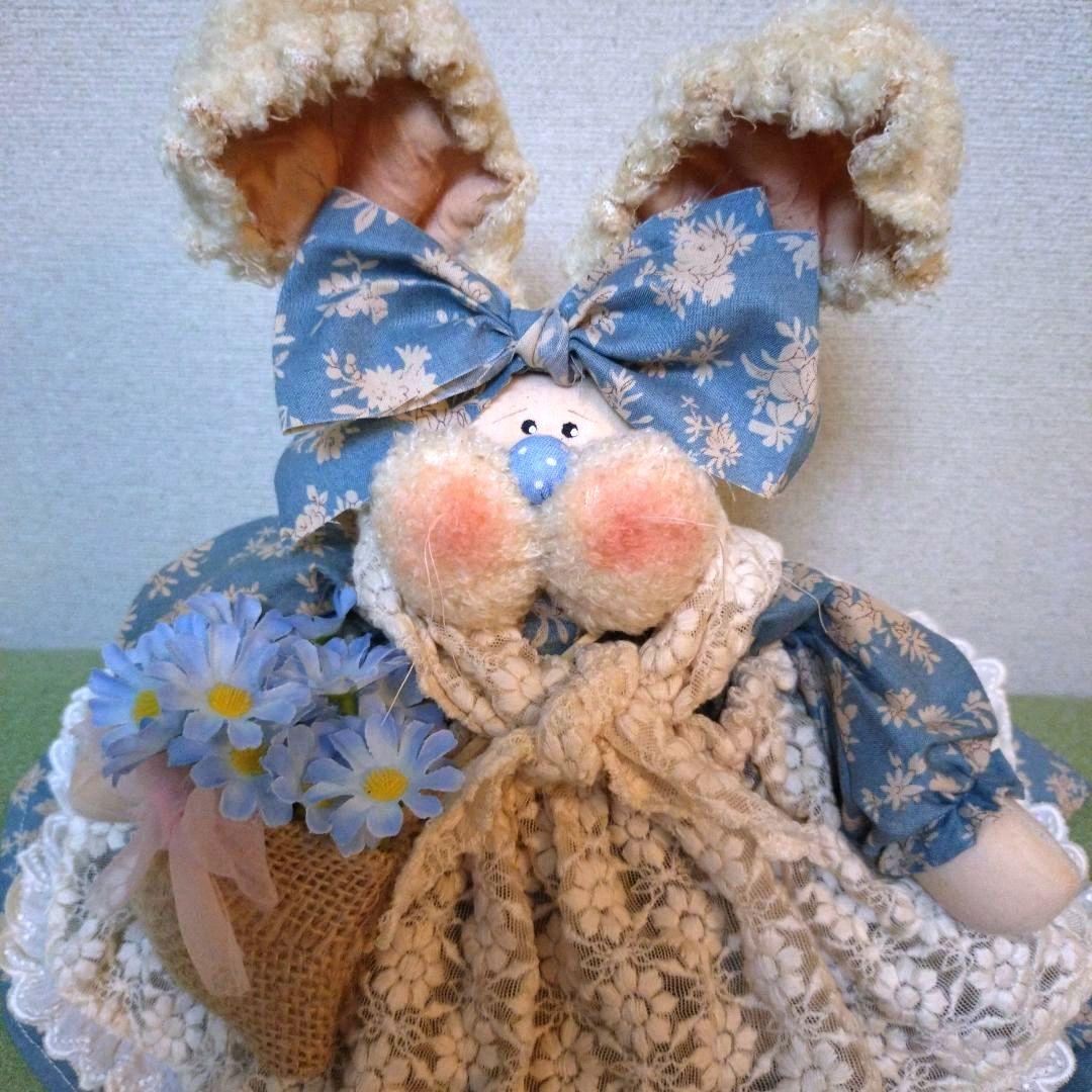 カントリードールバニーちゃん(ブルー花籠)