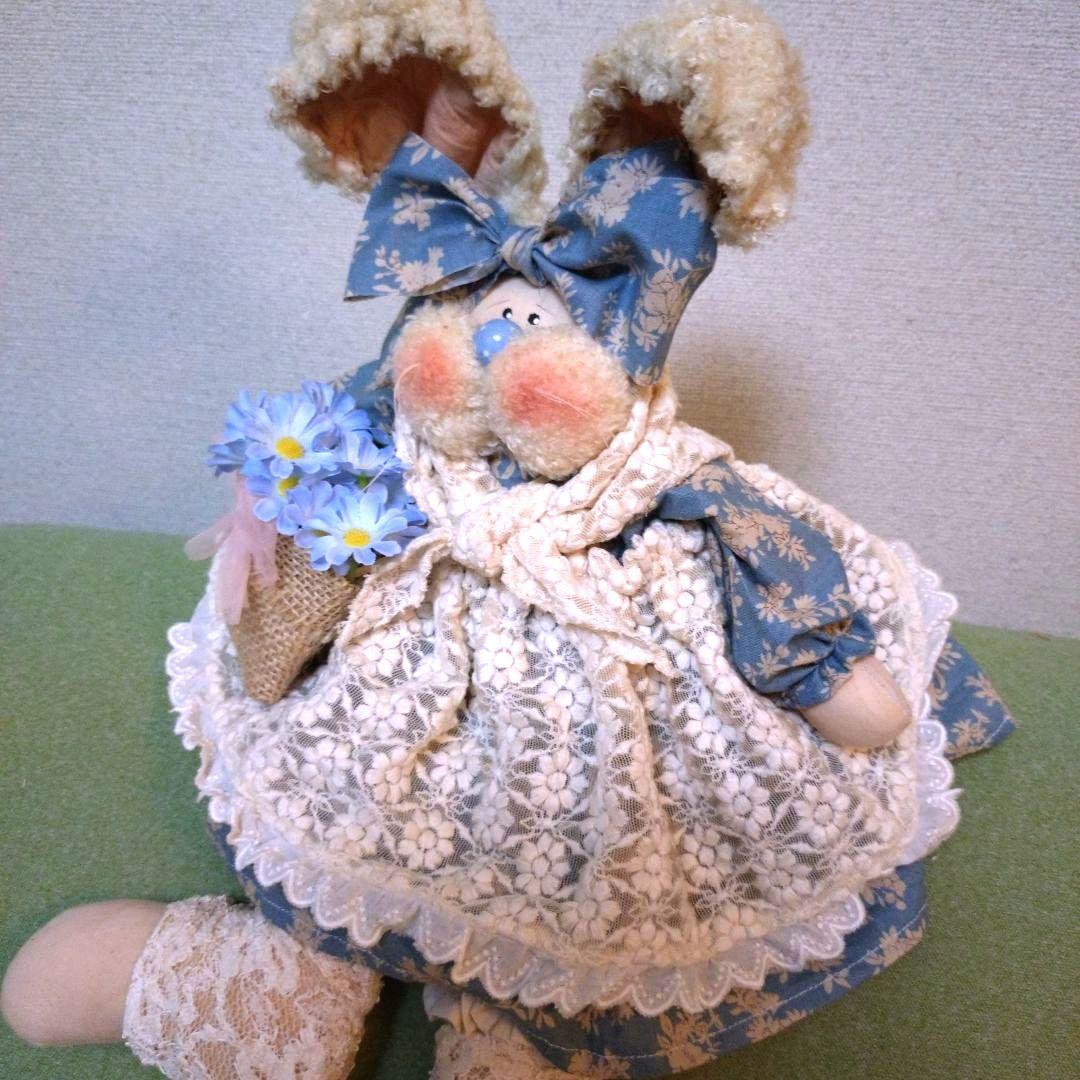 カントリードールバニーちゃん(ブルー花籠)