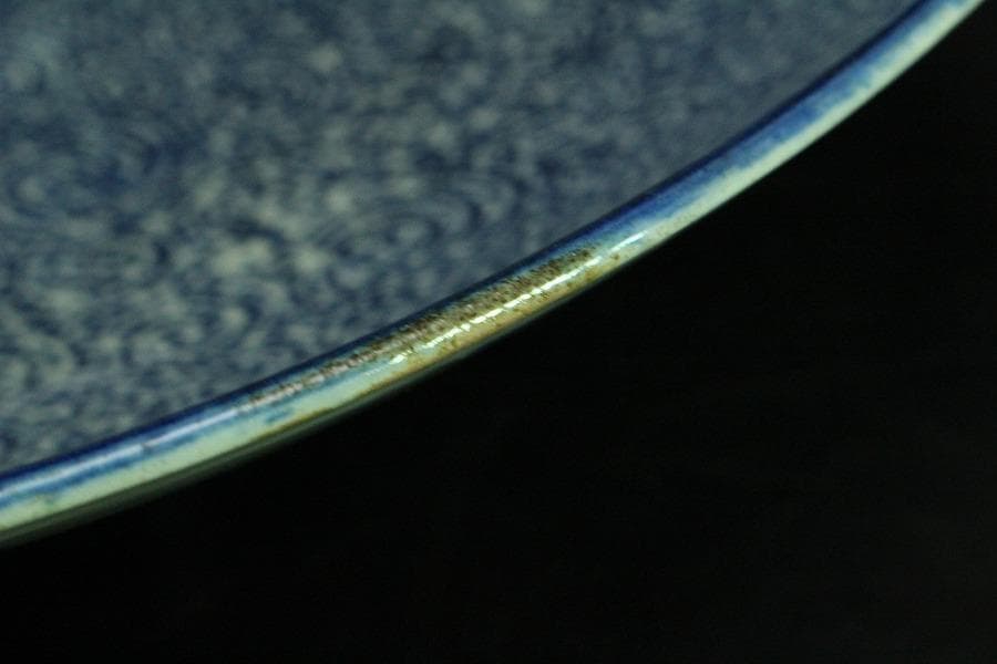 古伊万里 微塵唐草模様 大皿 一対 φ38cm 印判(K-XA701)