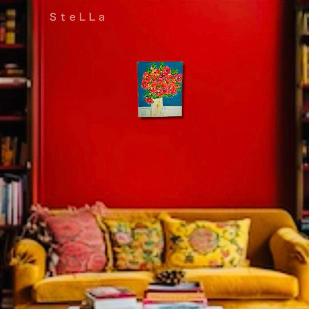 現代アート　北欧アート　壁掛け　花の絵　玄関　カラフル　北欧　モダン　ゴールド