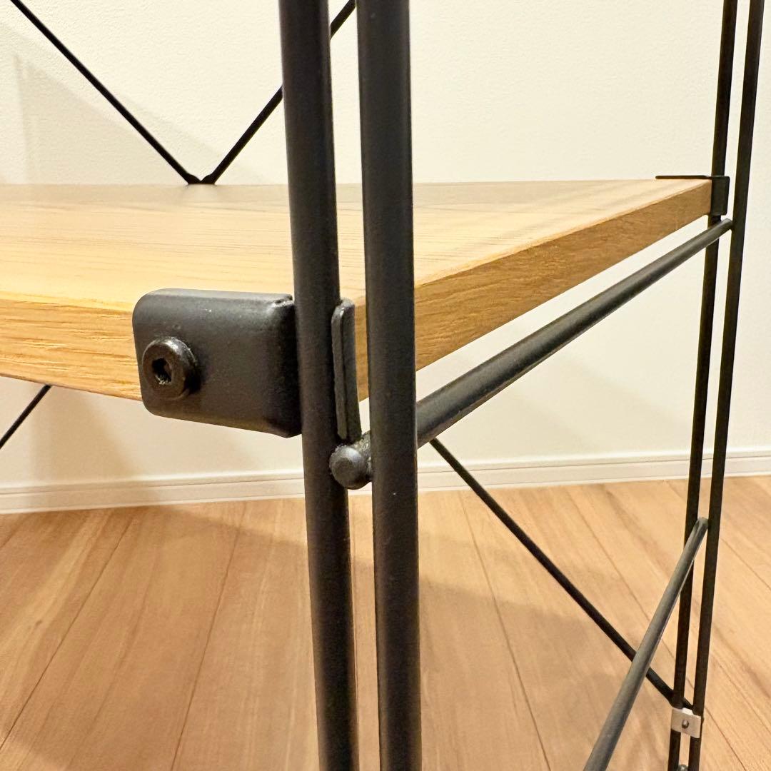 希少！無印良品 ユニットシェルフ ブラックフレームオークワイド小 木棚