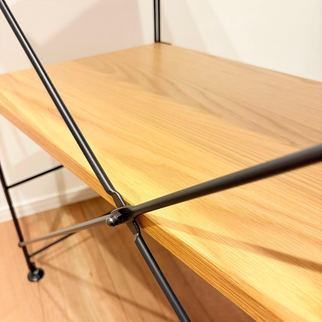 希少！無印良品 ユニットシェルフ ブラックフレームオークワイド小 木棚