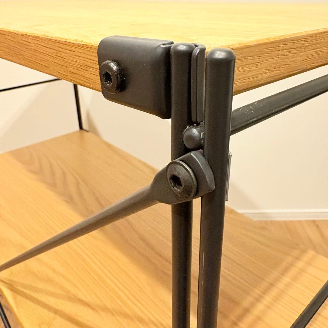 希少！無印良品 ユニットシェルフ ブラックフレームオークワイド小 木棚