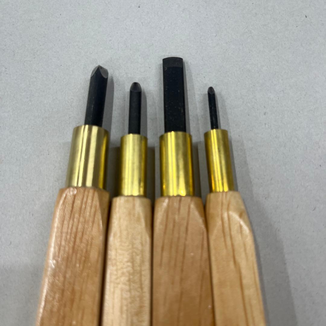 研綱　版画刀　４本