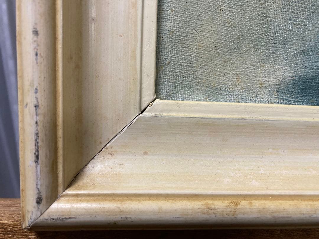 油彩 油絵 肉筆 ポーランド画家【ヤニナ・Ｂ・ポピエル】「(仮)湖畔の冬」サイン