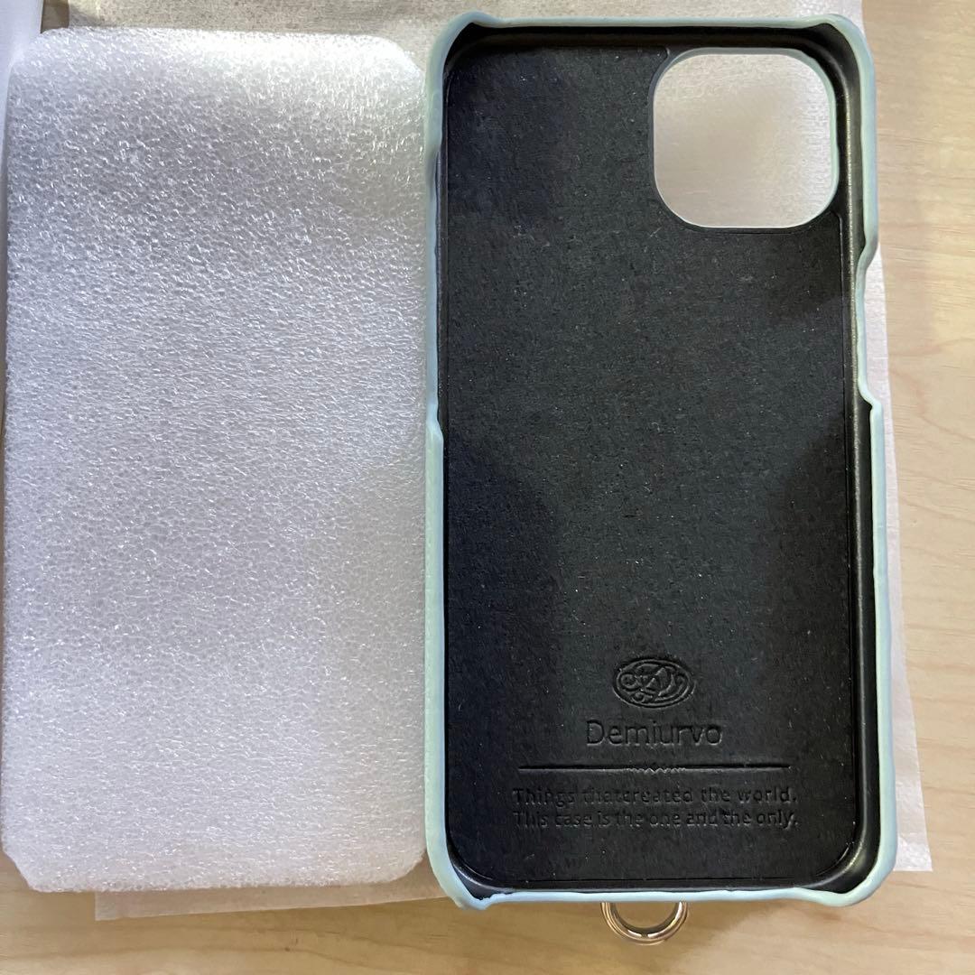 DEMIU 手帳型 iPhone13ケース POCHE 本革 スカイブルー　新品