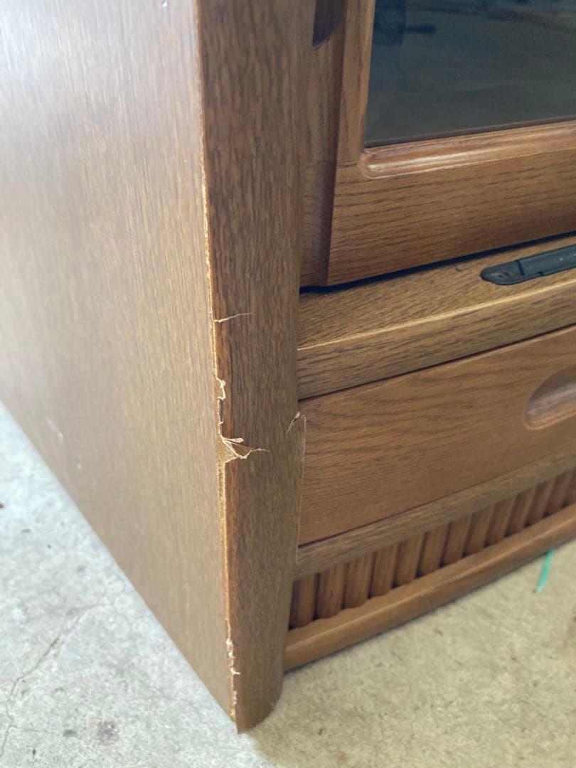 浜本工芸　書棚　NO.1900書棚D スライド扉　引出し2杯