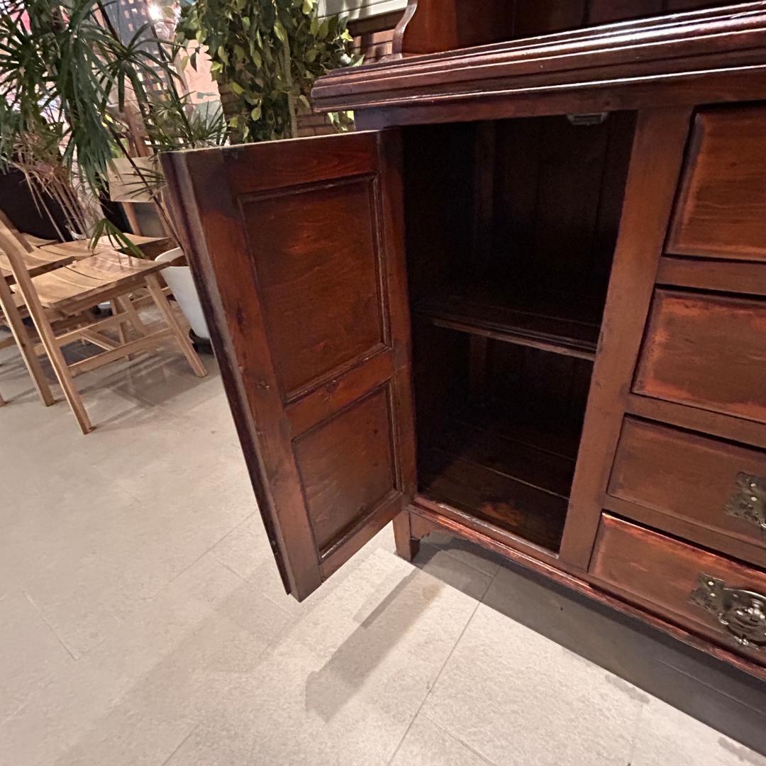 ♥英国アンティーク カップボード 食器棚 ステンドグラス