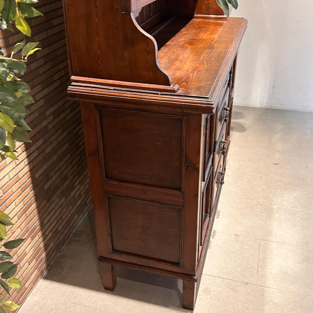 ♥英国アンティーク カップボード 食器棚 ステンドグラス