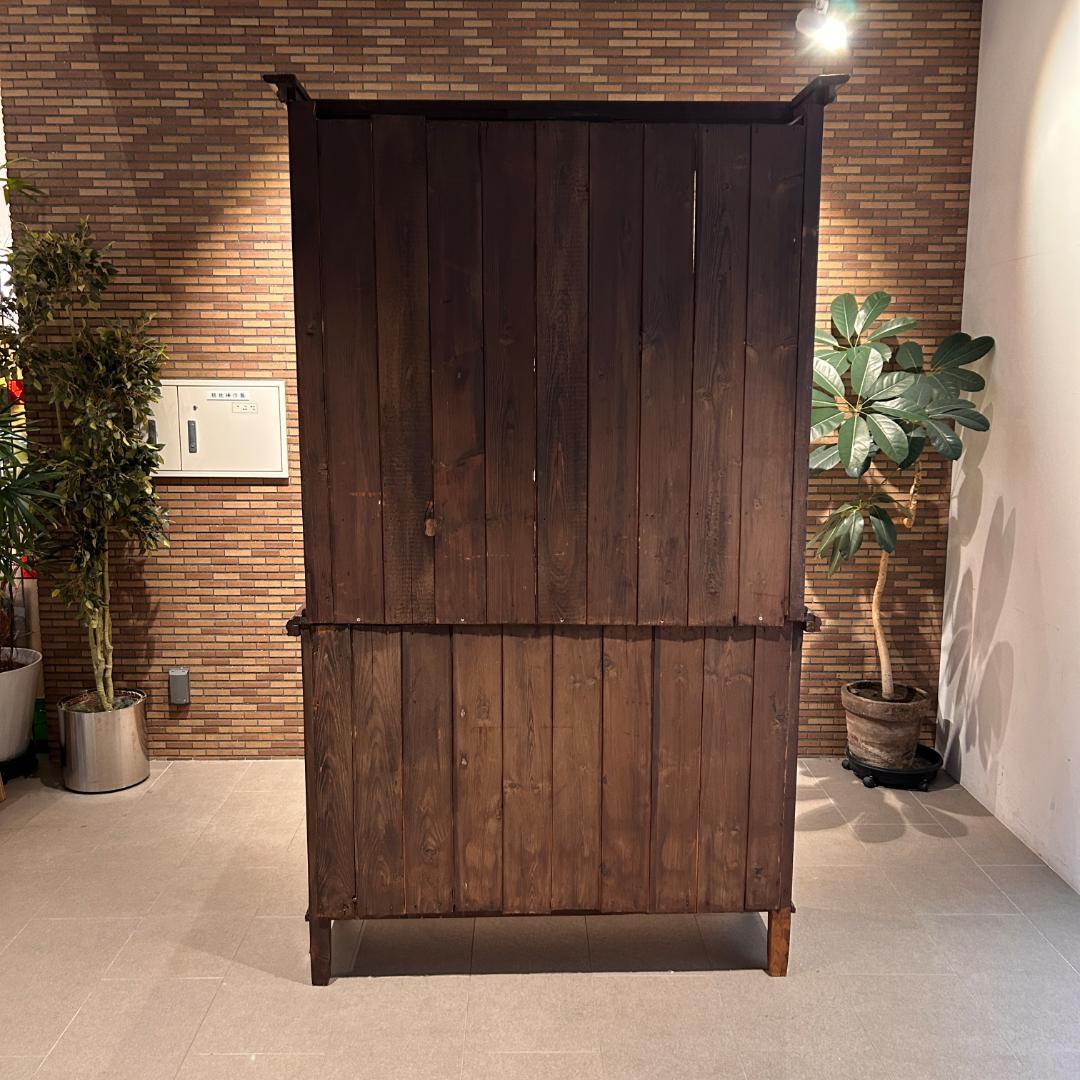 ♥英国アンティーク カップボード 食器棚 ステンドグラス