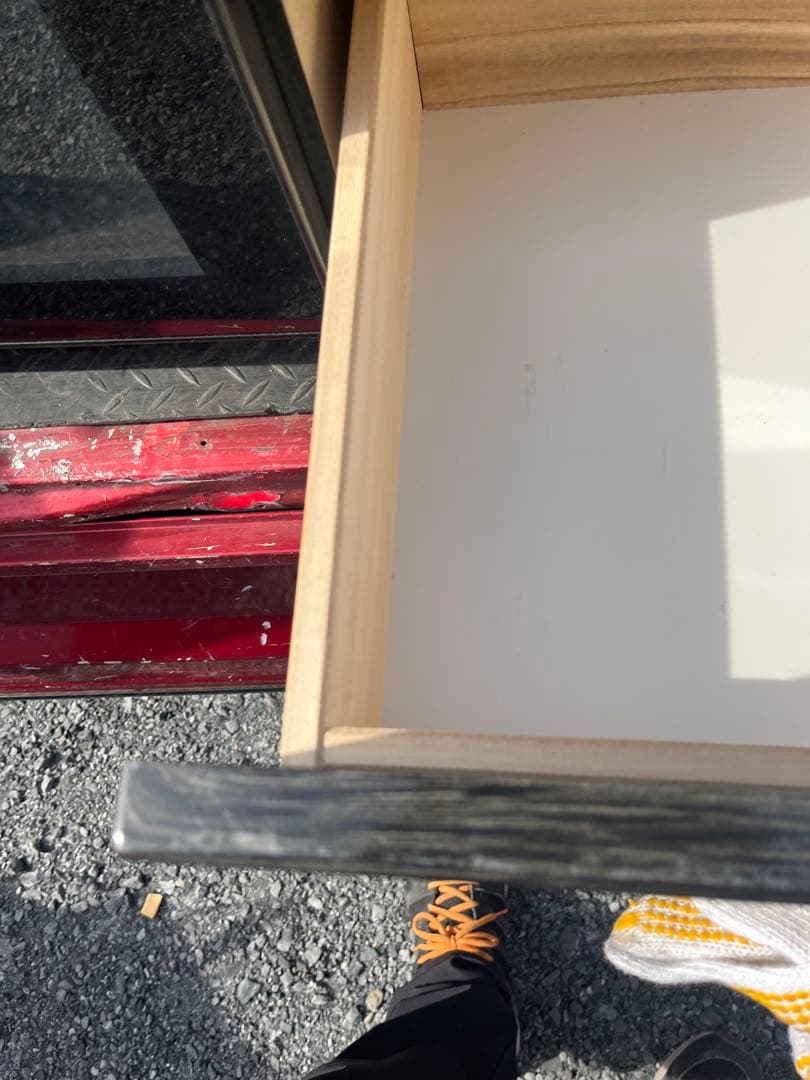 ニトリ製ブラック木製テレビ台 引き出し付き