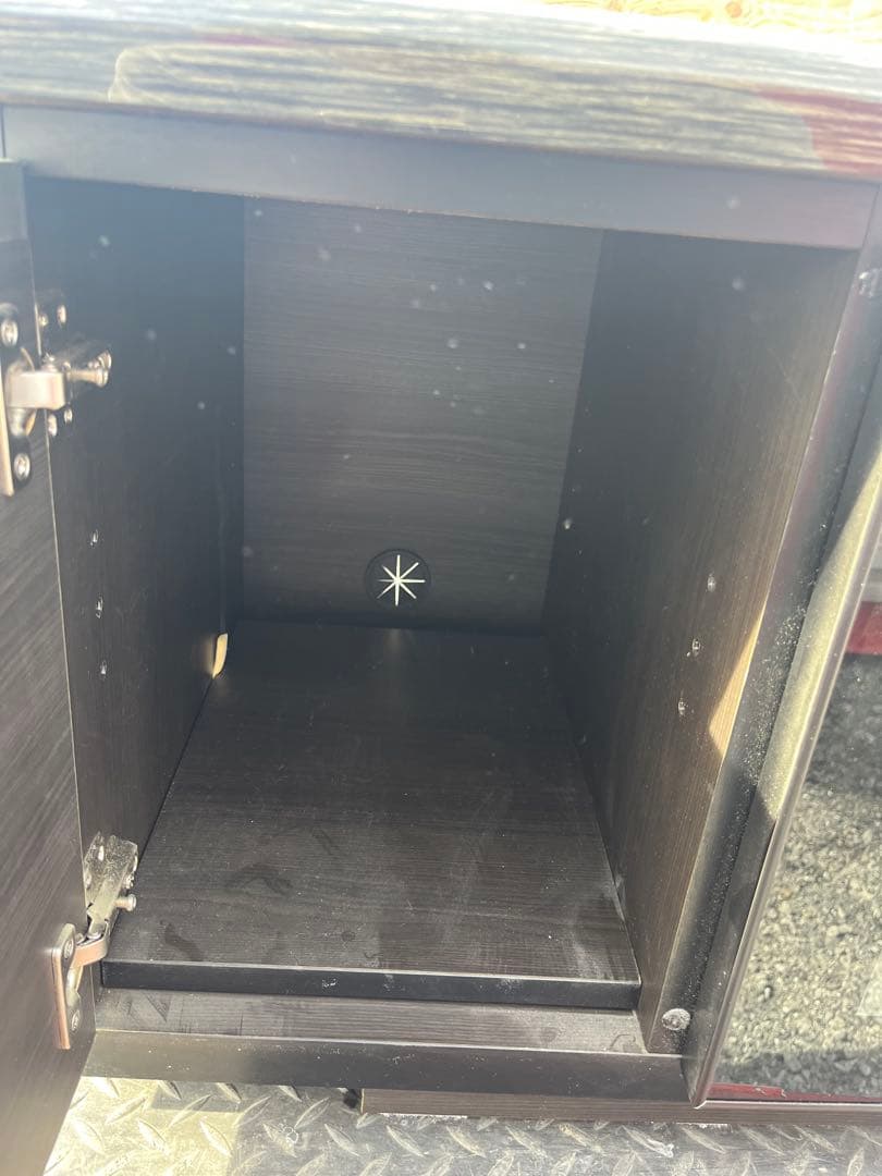 ニトリ製ブラック木製テレビ台 引き出し付き