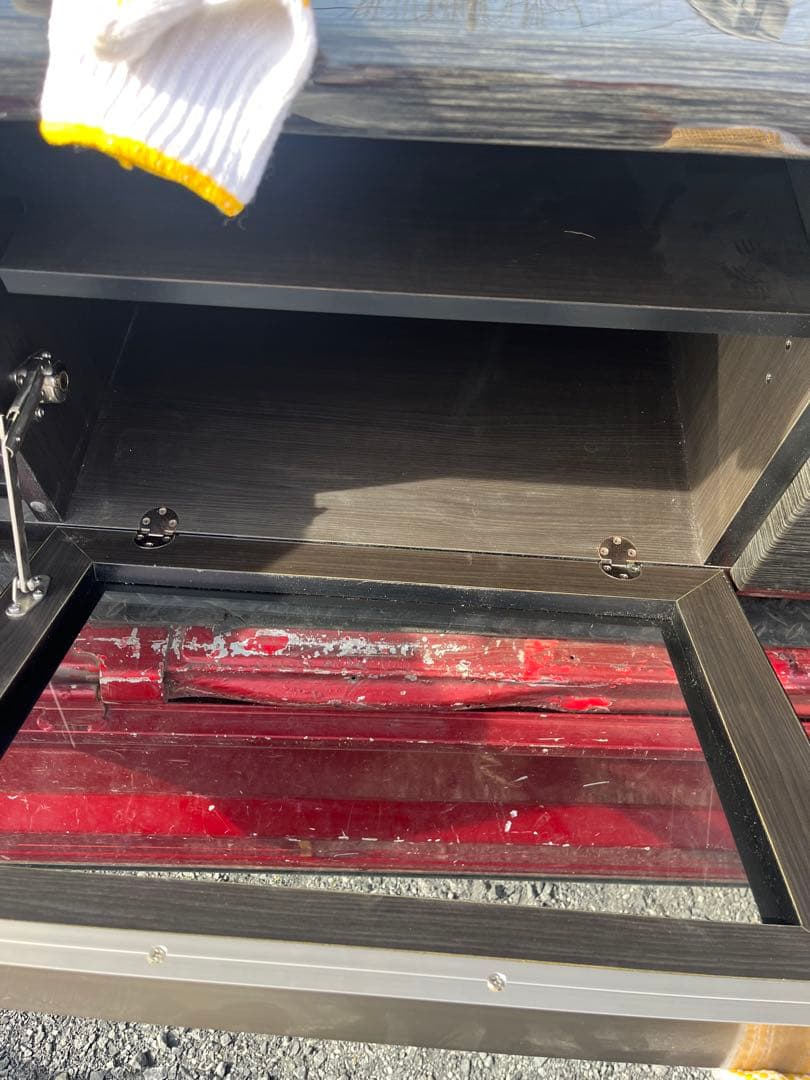 ニトリ製ブラック木製テレビ台 引き出し付き