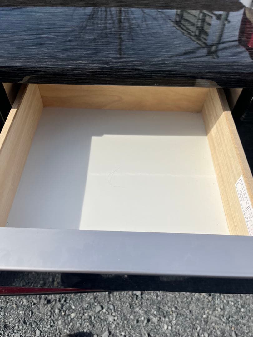 ニトリ製ブラック木製テレビ台 引き出し付き