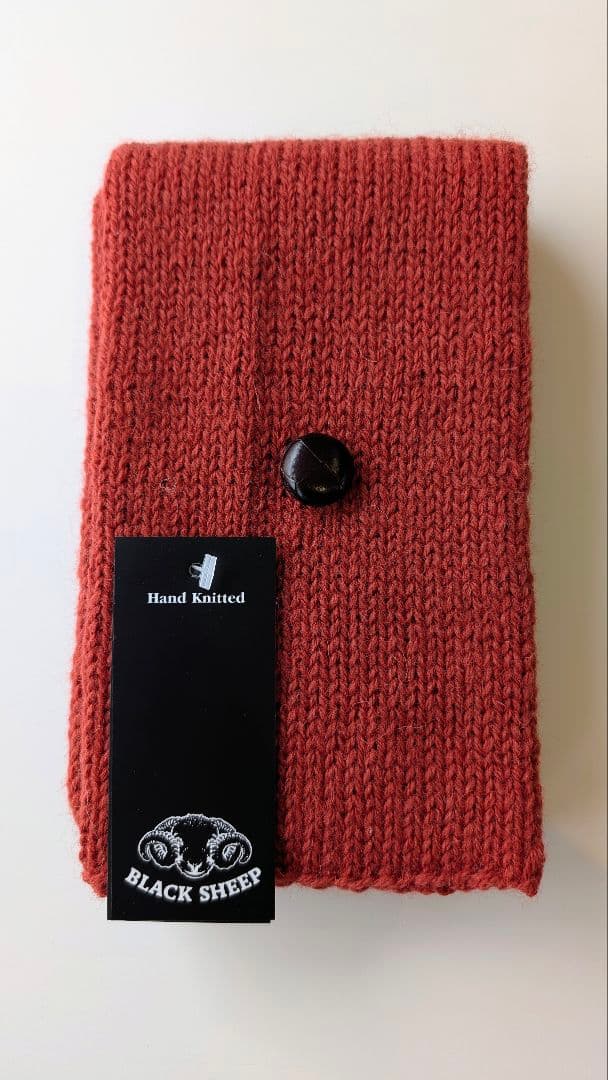 【新品タグ付き】赤Black Sheepハンドニット マフラー