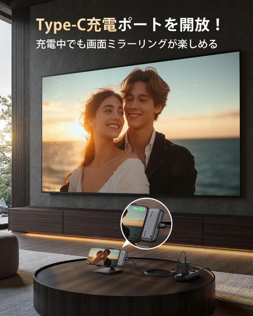 ワイヤレスhdmi⭐️無線 送受信機セット 世界最小クラス 最大50m無線伝送