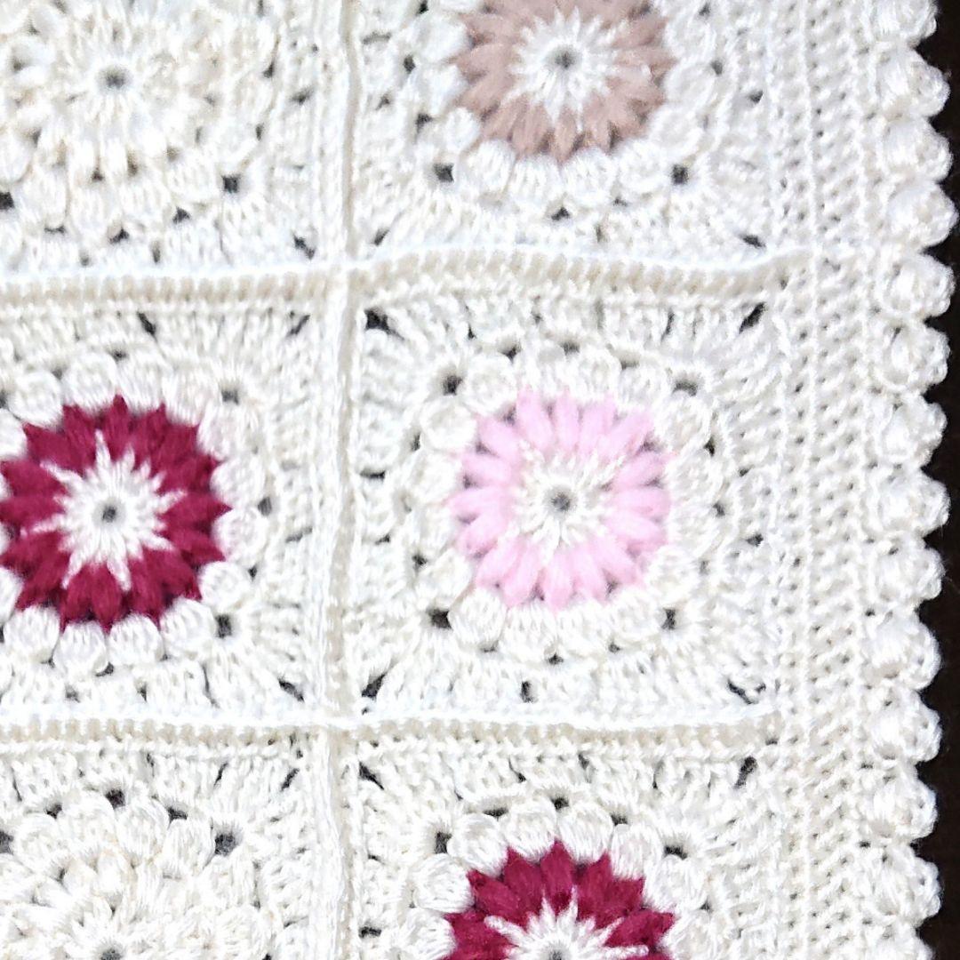 モヘアモチーフ(ピンク系)ブランケット