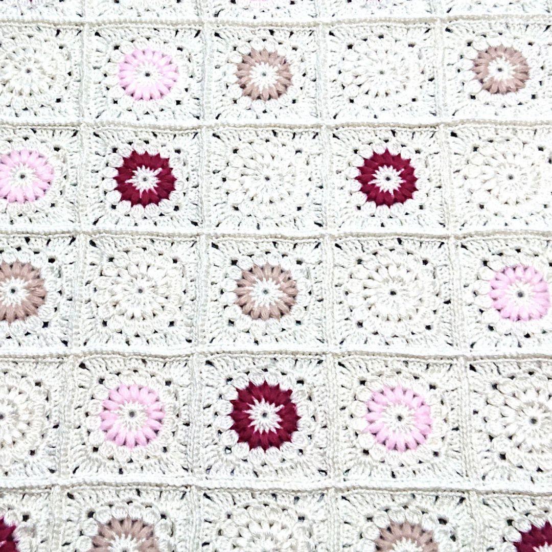 モヘアモチーフ(ピンク系)ブランケット