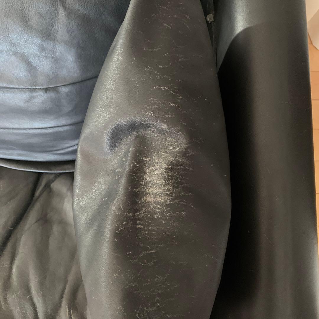 難あり　送料+300円　大型本革ソファー　３人掛　定価100万円　たのメル便込