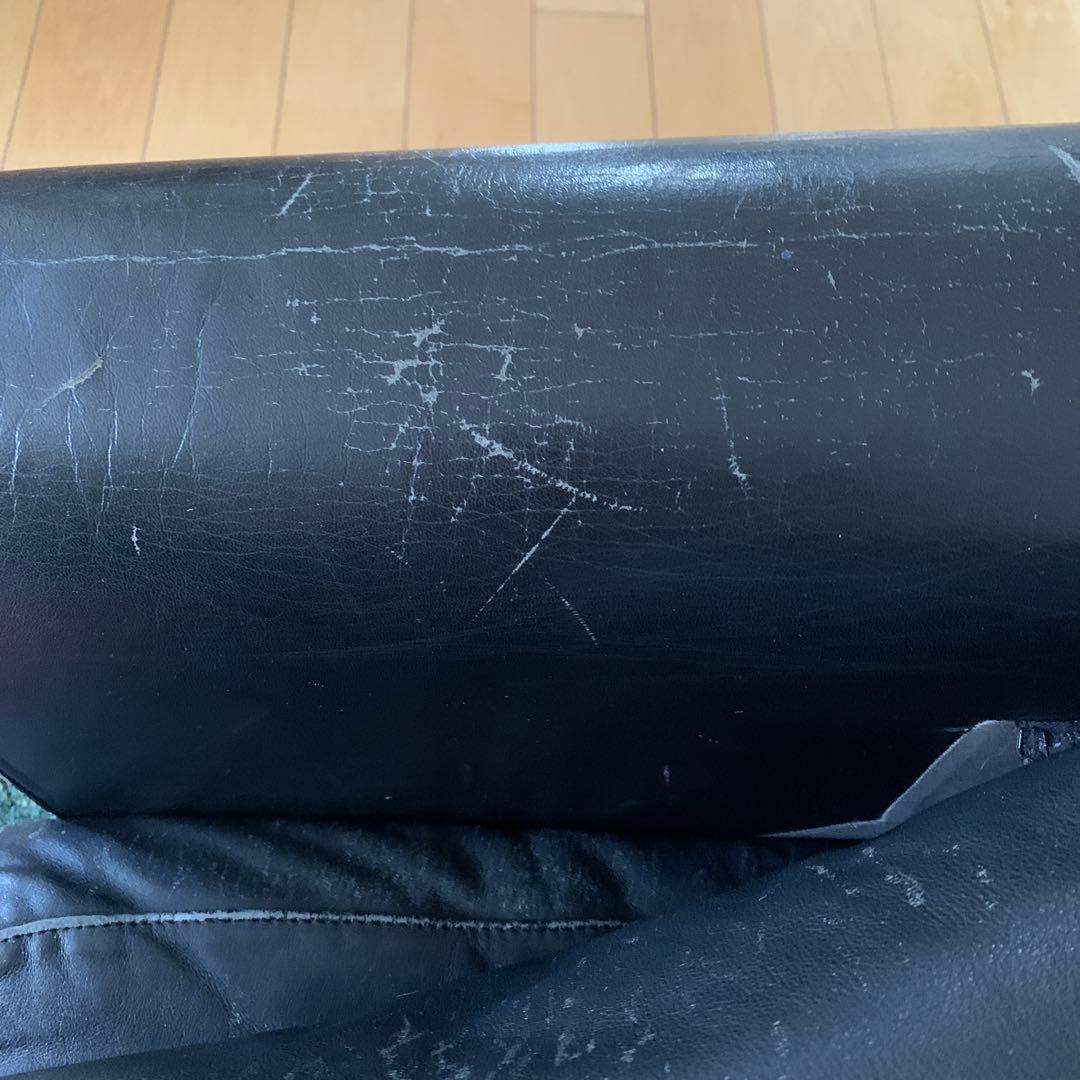 難あり　送料+300円　大型本革ソファー　３人掛　定価100万円　たのメル便込