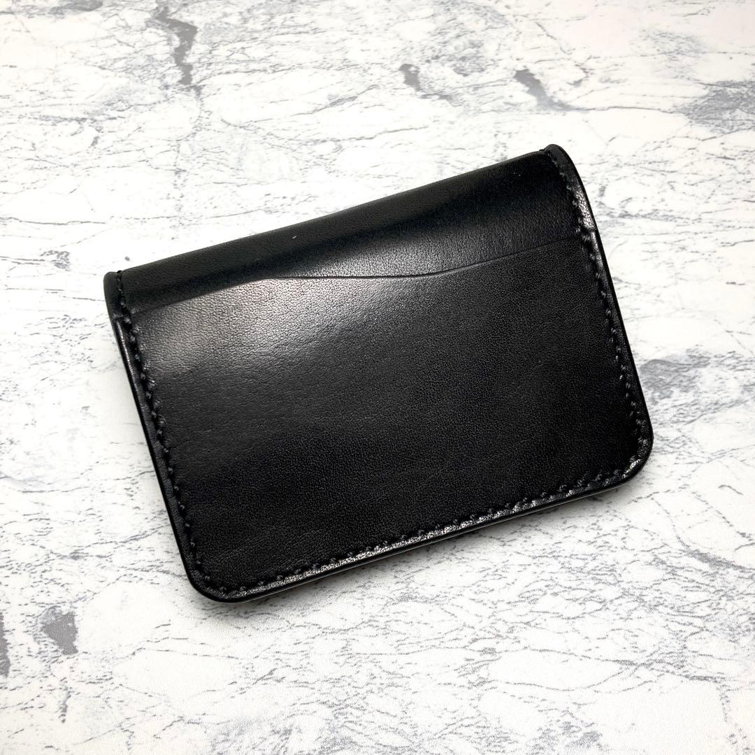 【総手縫い】栃木レザー ミニ財布 黒 本革 コンパクト財布 メンズ レディース