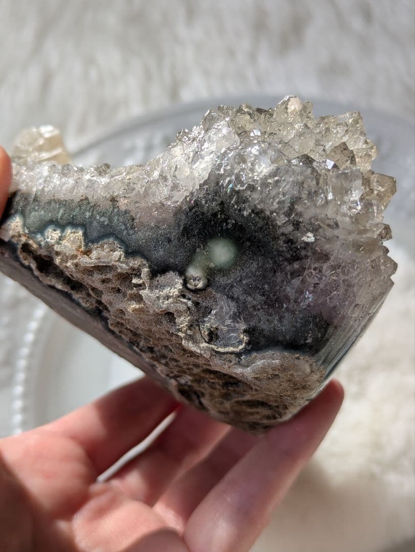 希少　♡グリーンアメジスト　花　皿♡　浄化にも