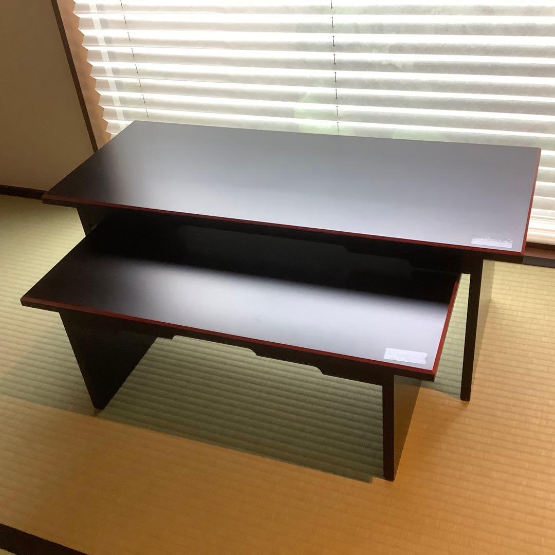 大小セット　黒漆爪赤　木製