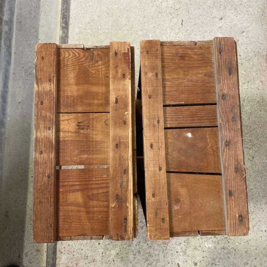 古い木箱②H19(2箱セット) アンティーク　H19×55.5×37.5