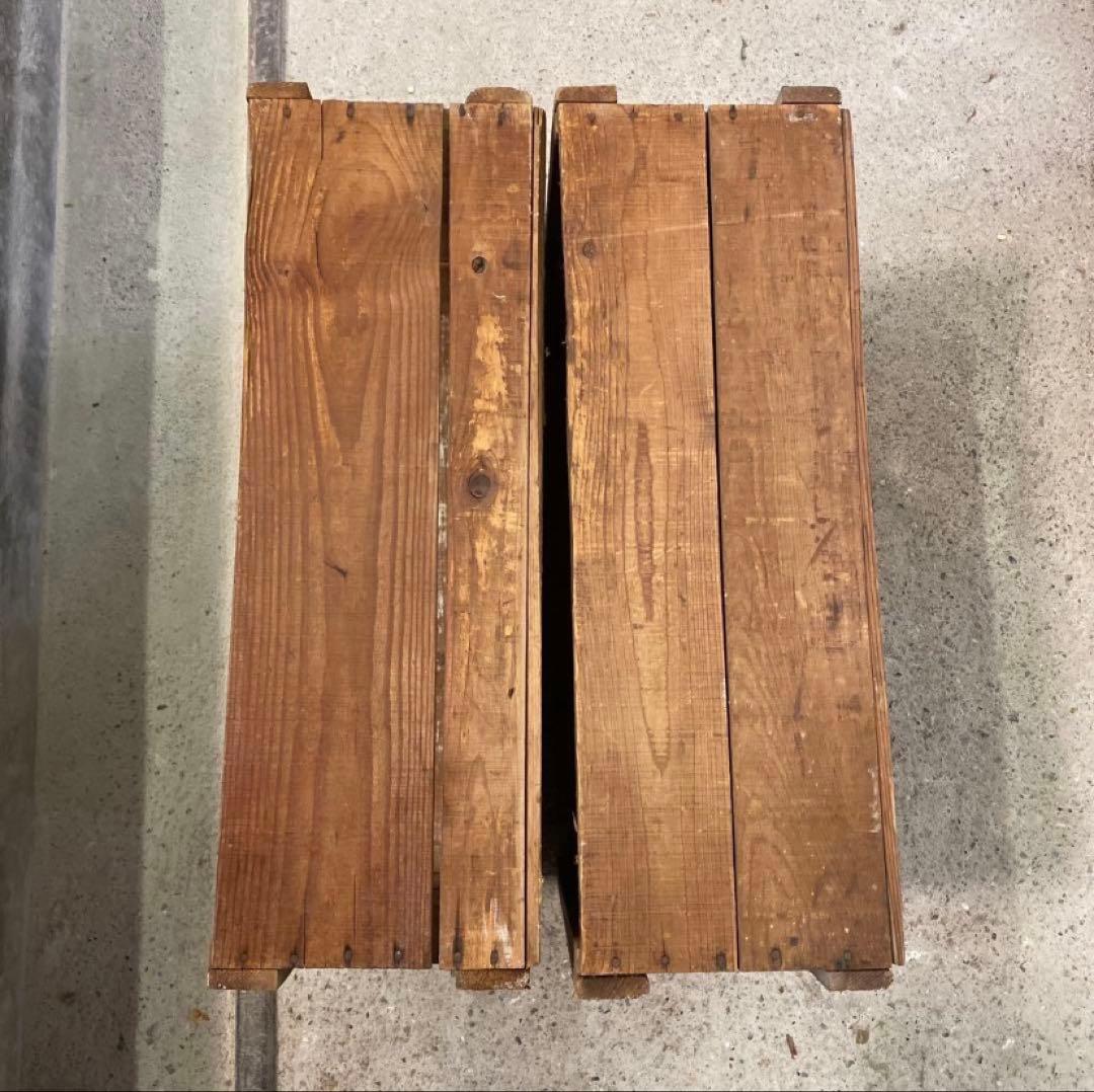 古い木箱②H19(2箱セット) アンティーク　H19×55.5×37.5