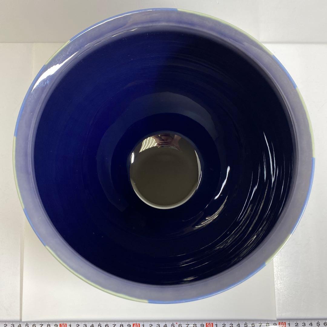 三代徳田八十吉燿彩彫文花器「認定の春八十吉」共箱高24㎝東な7-0920☆2F