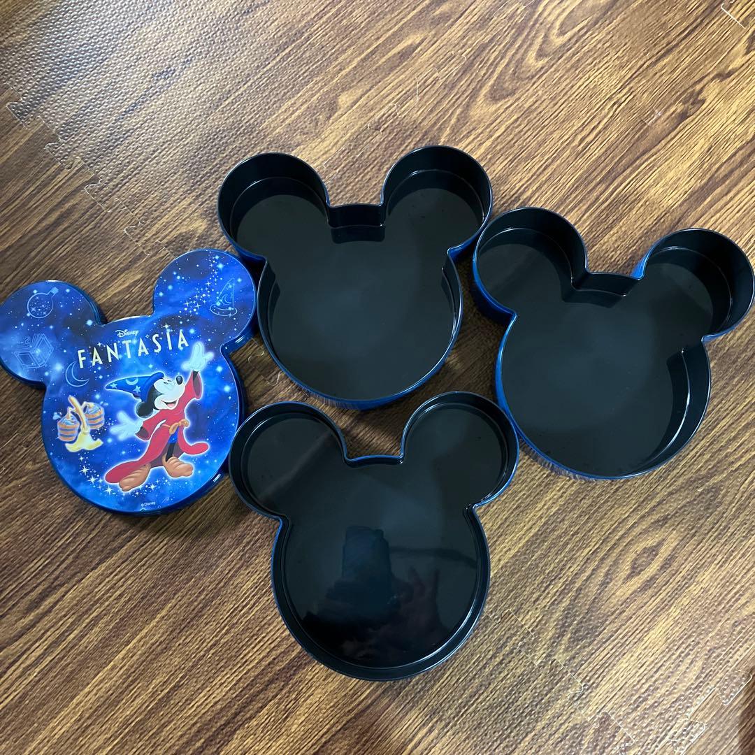 ディズニーミッキー ファンタジア 2026三段重箱　小皿4枚、風呂敷付き