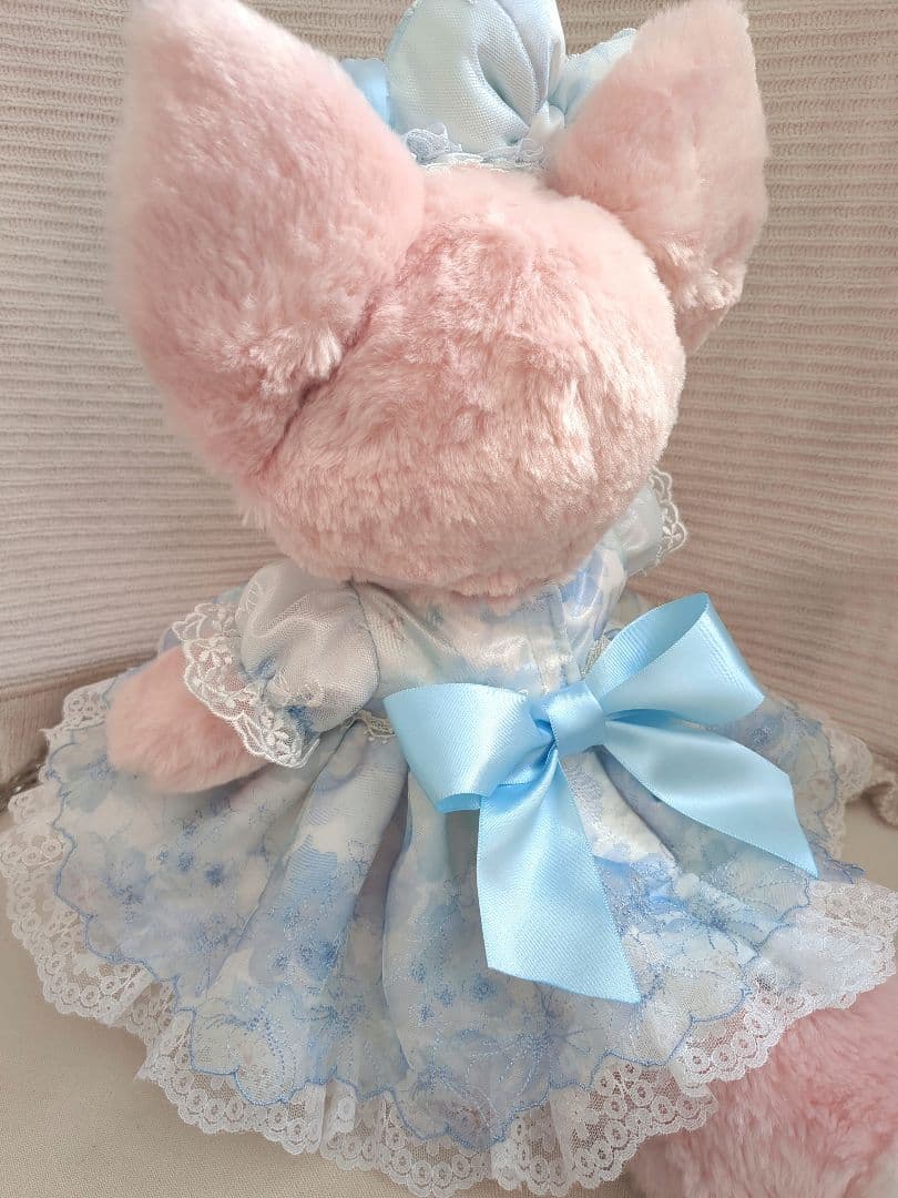 【水色グラデーションのチュールレースドレス】