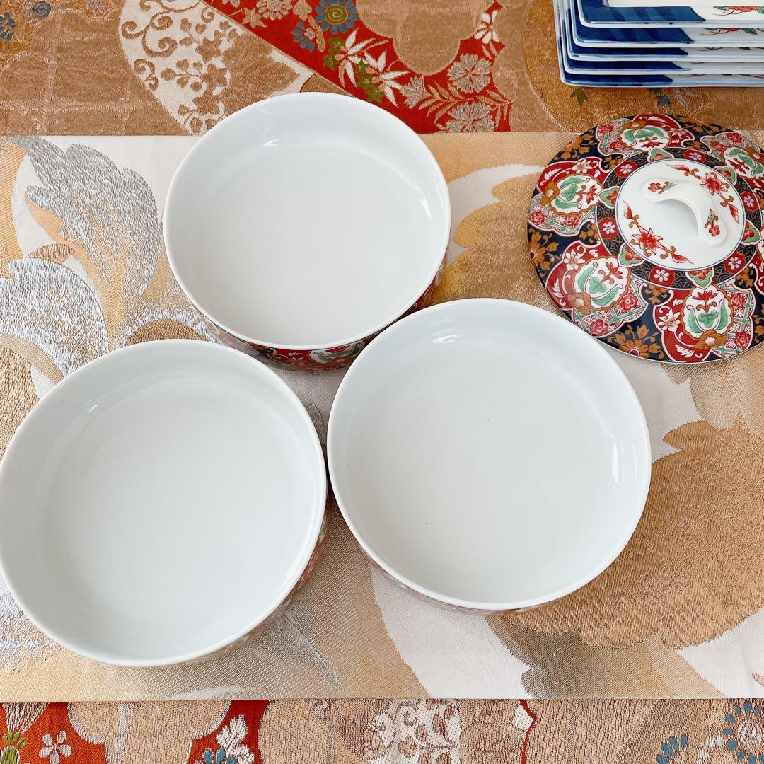 庫山窯 三段重 九谷焼 箸置 有田焼 中鉢 有田焼 仁祥窯 角皿 5名様セット