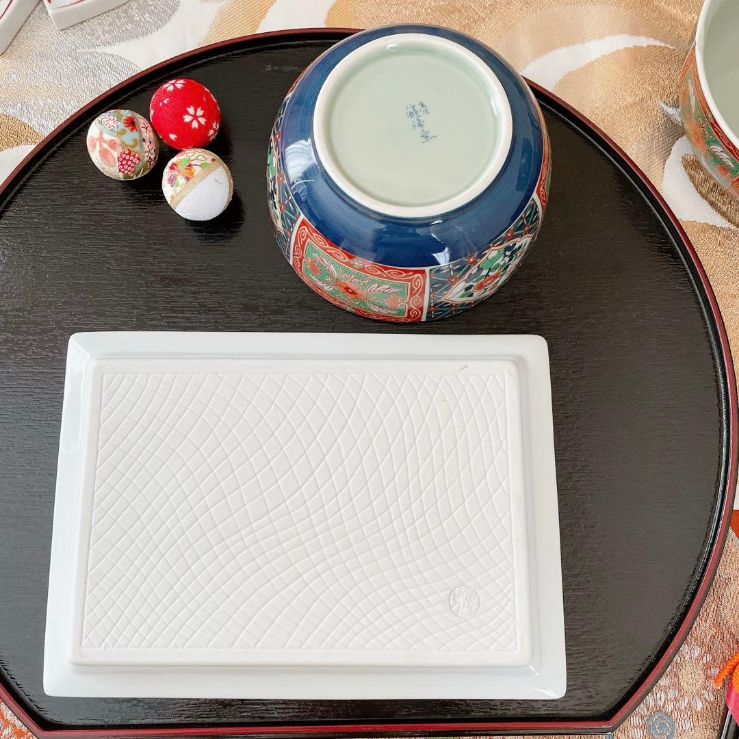 庫山窯 三段重 九谷焼 箸置 有田焼 中鉢 有田焼 仁祥窯 角皿 5名様セット